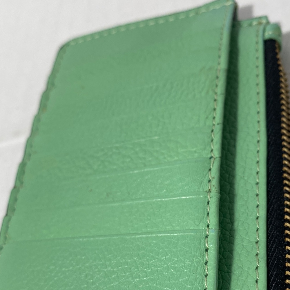 Lodis Mint Green Genuine Leather Card Wallet with Zip Pocket - Picture 9 of 12